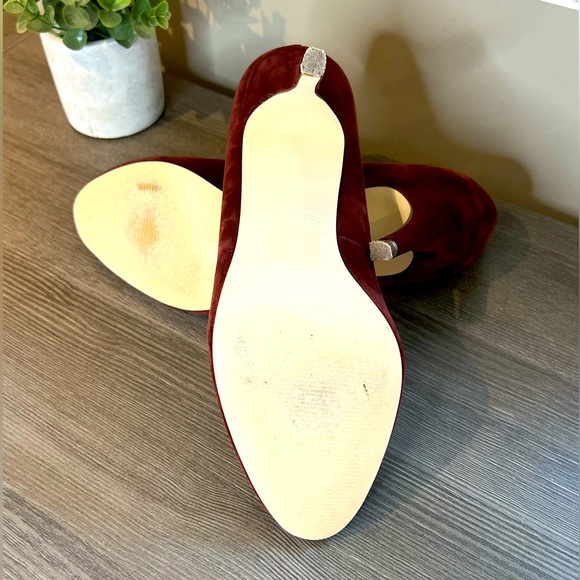 Spring Red Velvet Pumps - Picture 7 of 9